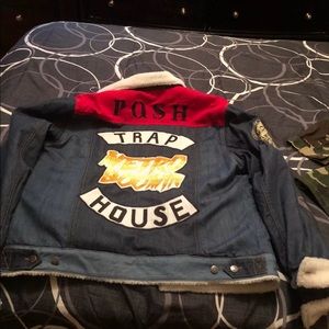 POSH sheepskin jean jacket brand new